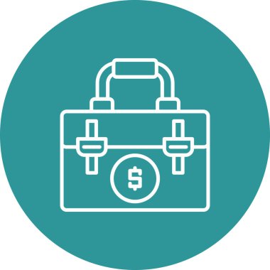 İçinde para simgesi olan evrak çantası. vektör illüstrasyonu