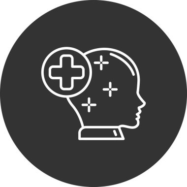 Beyin simgesinin vektör illüstrasyonu