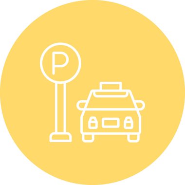 Bir park işareti simgesinin vektör illüstrasyonu