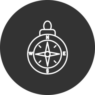 Pusula Vektörü Şekil Simgesi Tasarımı