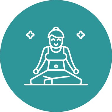 Lotus pozisyonundaki bir kadının vektör çizimi