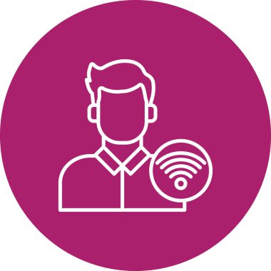 Wi-Fi sinyal simgesine sahip bir adam.