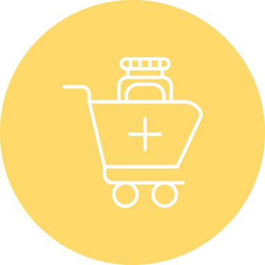 Bir alışveriş arabası simgesinin vektör çizimi