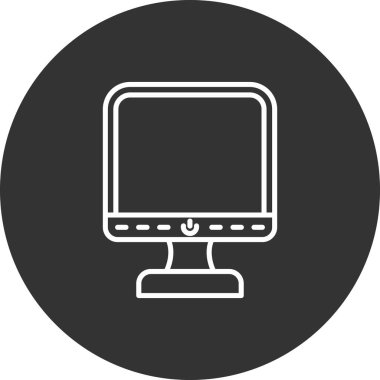 bilgisayar monitörü ikon vektör illüstrasyonu