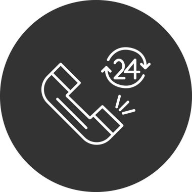 24 saatlik servis için vektör illüstrasyon simgesi