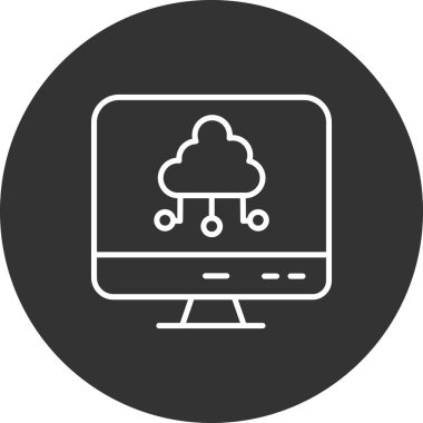 Ana hatlar biçiminde bulut veri depolama simgesi