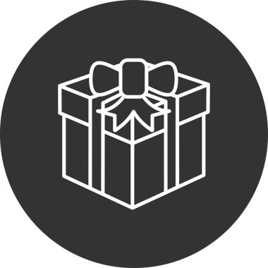 Hediye kutusu simgesi, basit vektör illüstrasyonu