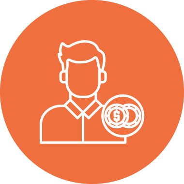 Yuvarlak çerçeveli bir adamın vektör çizimi