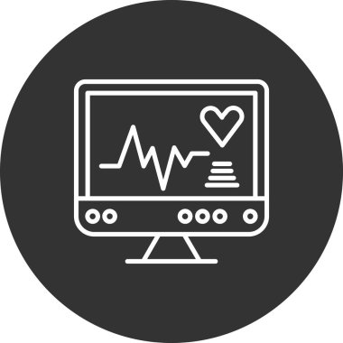 Kalp ikonu vektör illüstrasyonu