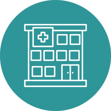 Hastane binası ikon vektör illüstrasyonu