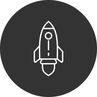 Roket işaretli izole edilmiş bir roket simgesi