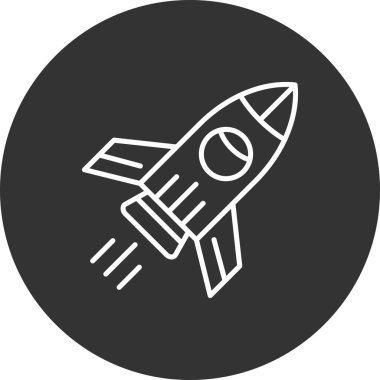 Roket ikonu. Web simgesi vektör illüstrasyonu