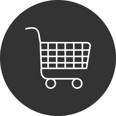 Alışveriş arabası ikonu. Beyaz arkaplanda izole edilmiş basit bir vektör çizimi. Alışveriş sepeti tasarımı.