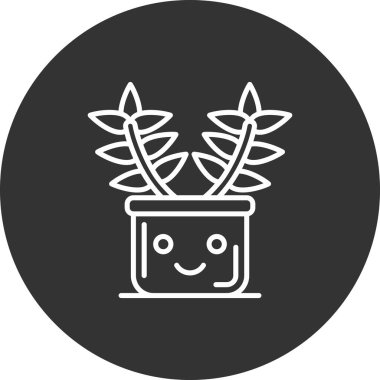 Kaktüs pot simge vektör çizim