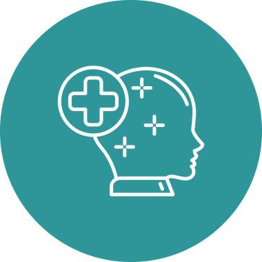 Beyin. Web simgesi vektör illüstrasyonu