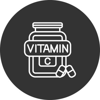 Vitamin simgesinin vektör illüstrasyonu