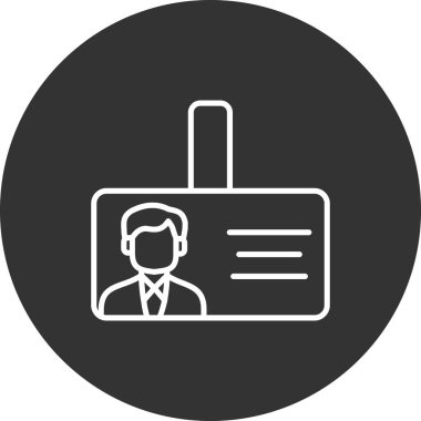 Kimlik kartı simgesi, basit illüstrasyon