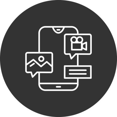 Sohbet ileti simgesi, vektör illüstrasyonu