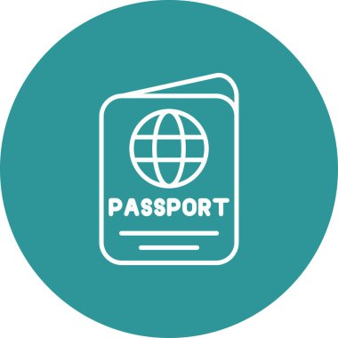Pasaport ikonu vektör illüstrasyonu
