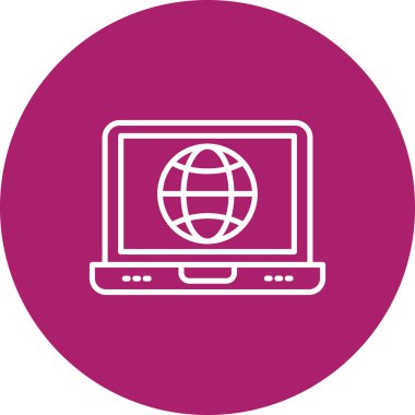 - İnternet. Web simgesi basit illüstrasyon