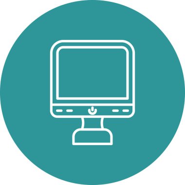 Bilgisayar monitörü. Web simgesi basit illüstrasyon