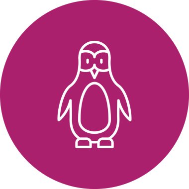 Penguen simgesi vektör illüstrasyonu