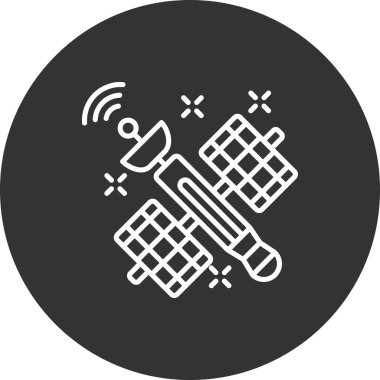 Beyaz arkaplanda izole edilmiş modayı gösteren uydu vektör simgesi.