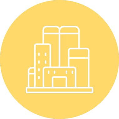 Bina. Web simgesi basit illüstrasyon