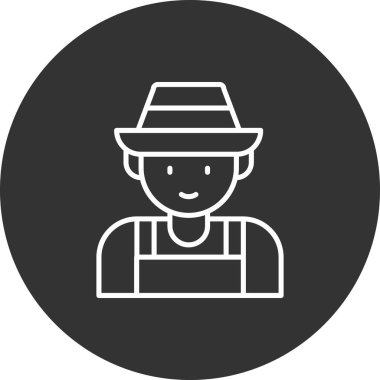 Çiftçi simgesi, vektör illüstrasyonu