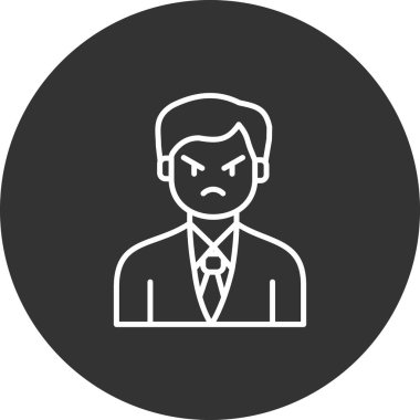 Üzgün adam ikonu. vektör illüstrasyonu