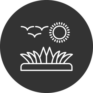 Nilüfer ikonu ve daire içinde bir güneş.