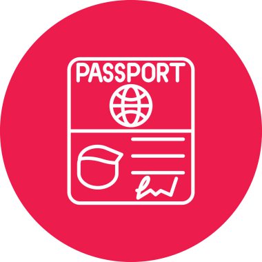 Pasaport. Web simgesi basit illüstrasyon