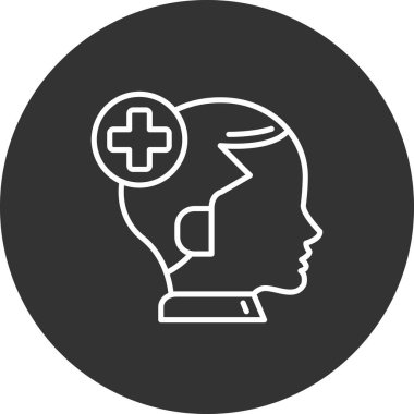 beyin ikonu vektör illüstrasyonu