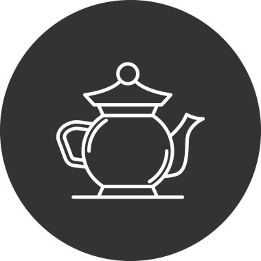 çaydanlık vektör simgesi, basit vektör illüstrasyonu