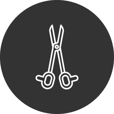 Makas vektör kabartma düz simgesi