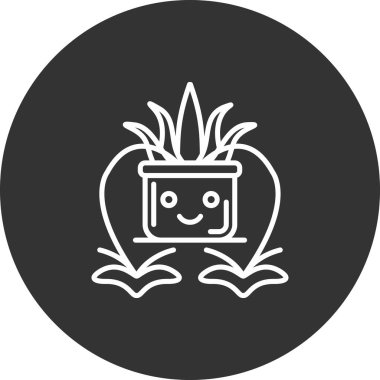 Bir kaktüs ikonu olan bitkinin vektör çizimi