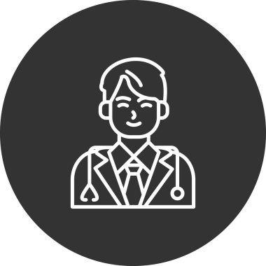 Doktor düz simgesi, vektör çizim