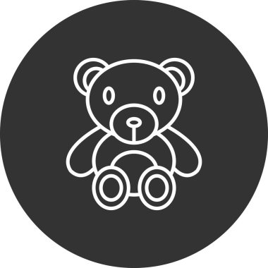 Oyuncak Ayı Vektör Satır Simgesi Tasarımı