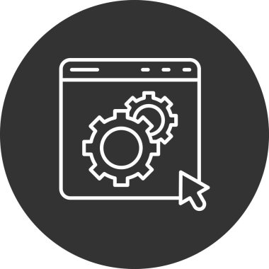 Web tasarım ayarı simgesi, vektör illüstrasyonu