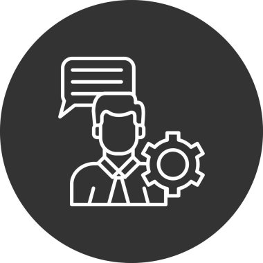 Müşteri hizmetleri ikonu. Beyaz arkaplanda izole edilmiş web tasarımı için basit bir müşteri servis vektör simgesi çizimi