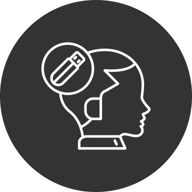 beyin ikonu vektör illüstrasyonu