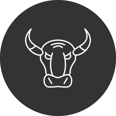 İnek simgesinin vektör illüstrasyonu