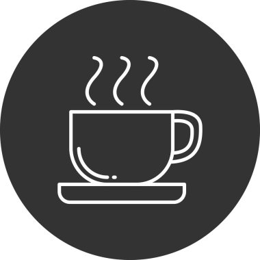 Kahve fincanı ikonu. Vektör çizimi. Siyah halka sembolü. izole