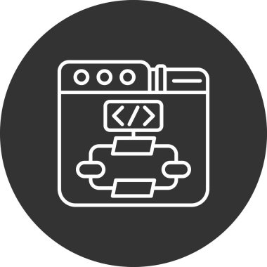 Moda biçimi izole edilmiş arkaplanda kodlama simgesi