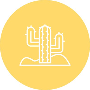 Kaktüs. Web simgesi basit illüstrasyon