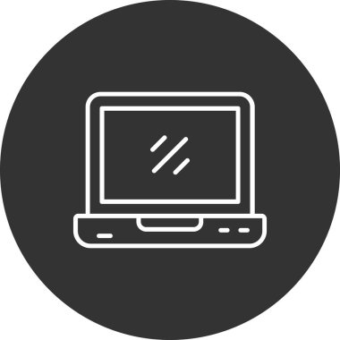 Dizüstü bilgisayar simgesi vektör çizimi