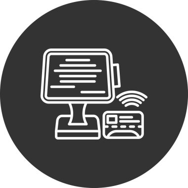 Bilgisayar kabartma simgesi, teknoloji ve internet, bilgisayar pc vektör simgesi, katı tasarım, düzenlenebilir katı vuruş işareti, eps 1