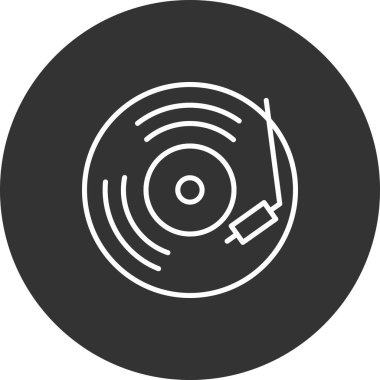 Vinil oynatıcı simgesinin vektör illüstrasyonu