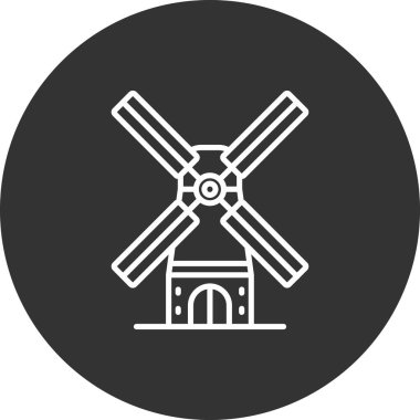 Yel değirmeni ikonu vektör illüstrasyonu