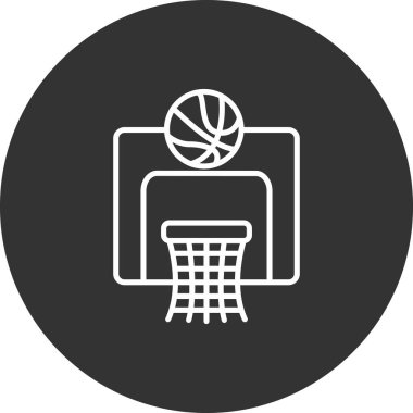 Basketbol topu simgesi, vektör illüstrasyonu